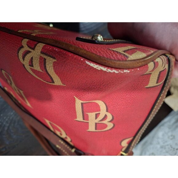 Dooney & Bourke Monogram Red Leather Medium Domed Satchel Handbag/Pre-owned-Grea - Picture 8 of 8